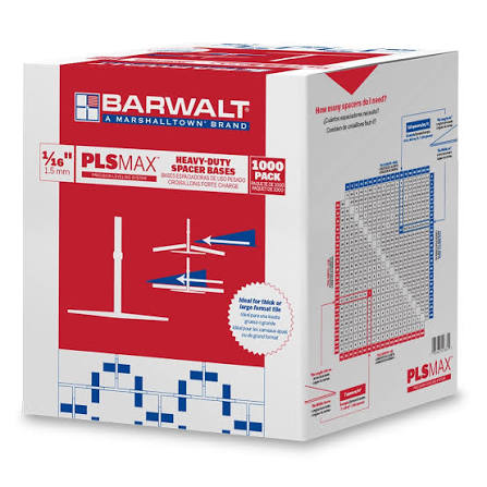 Barwalt 1/16" PLSMAX Heavy - Duty Spacer Bases 1000 pk.