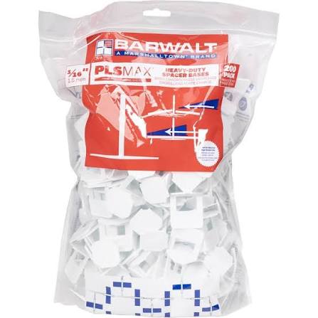 Barwalt 1/16" PLS Heavy - Duty Spacer Bases 200 pk.