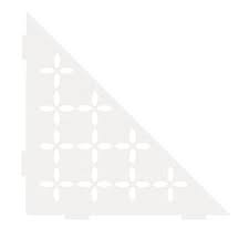 Matte White Tri. Shelf- Floral